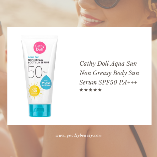 กันแดดทาตัวไม่เป็นคราบเหลือง Cathy Doll Aqua Sun Non Greasy Body Sun Serum