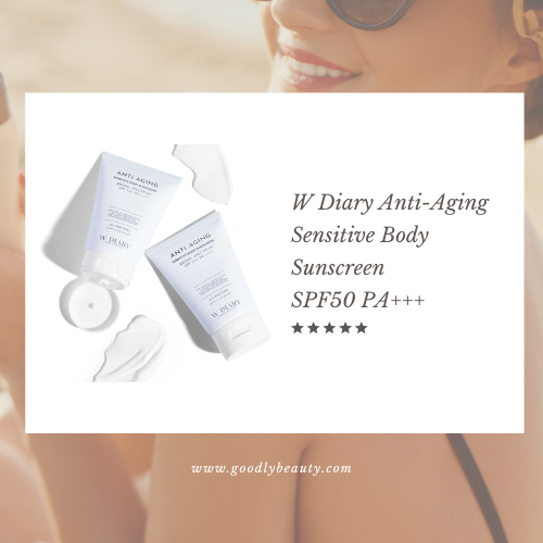 ครีมกันแดดดทาผิวไม่ทิ้งคราบเหลือง W Diary Anti-Aging Sensitive Body Sunscreen